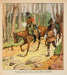 Ilustración de Louis Bombled (1862-1927) del libro "El Memorial de Santa Helena" por el Conde Emmanuel de Las Cases (1766-1842): General Hengel, oficial de húsares durante la campaña italiana, Colección privada
