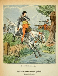 Ilustración de Bombled Louis (1862-1927) del libro “El Memorial de Santa Helena” de Conde Emmanuel de Las Cases (1766-1842): Retrato del mariscal Jozef Antoni Poniatowski (1763-1813), Colección privada