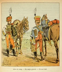 Ilustración de Bombled Louis (1862-1927) del libro “El Memorial de Santa Elena” de Conde Emmanuel de Las Cases (1766-1842): Ayudante de campo del gran ejército: del mayor general y del mariscal, Colección privada