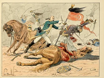 Ilustración tomada del libro “Les héros du Siècle”, relatos anecdóticos de Dick de Lonlay e ilustrados por Louis Bombled (1862-1927)