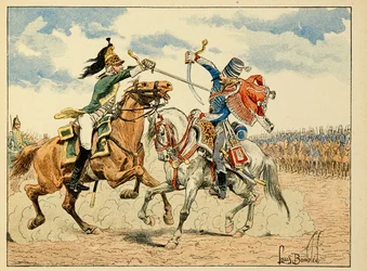 Ilustración tomada del libro "Los Héroes del Siglo", relatos anecdóticos por Dick de Lonlay e ilustrados por Louis Bombled (1862-1927)