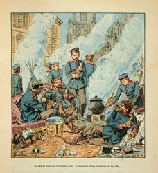 El Ejército del Loira por Eugene Sergent, conocido como Grenest, ilustrado por Louis Bombled (1862-1927) (Guerra Franco-Prusiana; campaña de 1870-1871): Los alemanes ocuparon la ciudad de Orleans el 11 de octubre