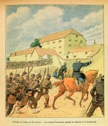 El ejército oriental de Eugene Sergeant, conocido como Grenest, ilustrado por Louis Bombled: defensa de la ciudad de Dijon el 30 de octubre