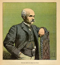 La Guerra en Madagascar-Historia Anecdótica de las Expediciones Francesas de 1885-1895 por Henri Galli, ilustrado por Louis Bombled: Retrato de M. Le Myre de Vilers, residente general en Madagascar en 1886, Colección Privada
