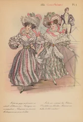 Moda francesa: 1831, Louis-Philippe (litografía en color)