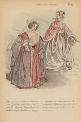 Moda francesa: 1837, Louis-Philippe (litografía en color)