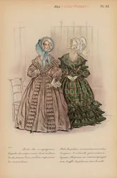 Moda francesa: 1840, Louis-Philippe (litografía en color)