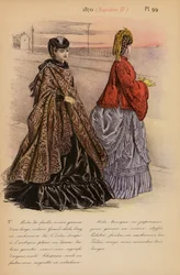 Moda francesa: 1870, Napoleón III (litografía en color)