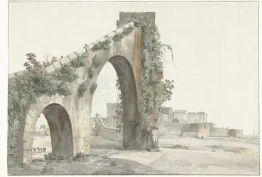 Vista del acueducto y de la ciudad de Taranto
Vista del Acueducto y de la ciudad de Taranto (título en el objeto)
Viaje a Italia, Sicilia y Malta - 1778 (título de la serie)