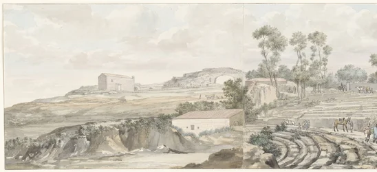 Interieur met trappen van theater in Syracuse
Vista del interior y de las gradas del Teatro de Siracusa (título en el objeto)
Voyage en Italie, en Sicile et à Malte - 1778 (título de la serie)
