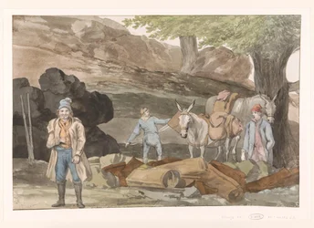 Oponthoud bij de Grotte delle Capre aan de grens bij Nemorosa en Fredda
Parada en la Grotte delle Capre en los límites de las dos regiones Nemorosa y Fredda (título en el objeto)
Viaje a Italia, Sicilia y Malta - 1778 (título de la serie)
