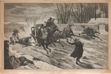 Asesinato del zar Alejandro II en San Petersburgo, 1881.
