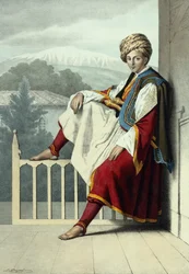 Un asistente de Veli Pachá de Tesalia, c.1819 (litografía)