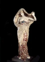 La naturaleza revelada por la ciencia, escultura de mármol y ónice de Louis-Ernest Barrias (1841-1905), 1899. París, Museo de Orsay