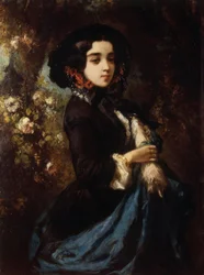 Retrato de una dama, c.1860-65 (óleo sobre lienzo)