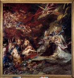 La tentación de San Antonio El ermitaño San Antonio el Grande (251-356) (o San Antonio el Ermitaño o San Antonio el Abad) es sometido a las tentaciones del Diablo en el desierto.