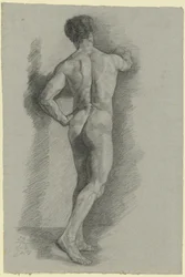 Desnudo masculino visto de espaldas
