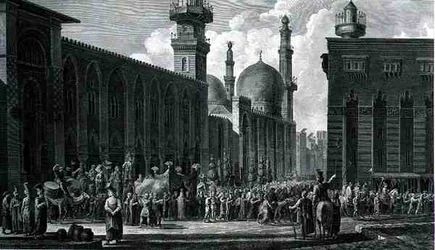 Un Matrimonio en la Ciudad de El Cairo, grabado por Charles Emmanuel Patas (1744-1802) del Volumen III de 