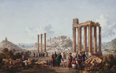 Una Vista de la Acrópolis, Atenas, desde el Templo de Zeus en Olimpia, c.1786-87