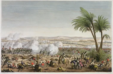 La Batalla de Heliópolis, 29 Ventoso, Año 8 (20 de marzo de 1800) grabado por Edme Bovinet