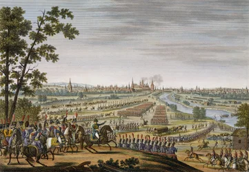 La entrada de los franceses en Moscú, 14 de septiembre de 1812, grabado por Edme Bovinet (1767-1832)