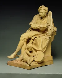 George Frederick Handel (1685-1759) modelo para una estatua de mármol ahora en el Victoria y Albert Museum, 1738