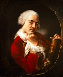 Retrato de un hombre que sostiene una obra de Belidor