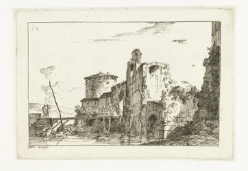 Fuerte y un puente sobre el río.