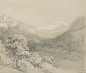 Una vista de Cavi en las colinas Sabinas, 1848