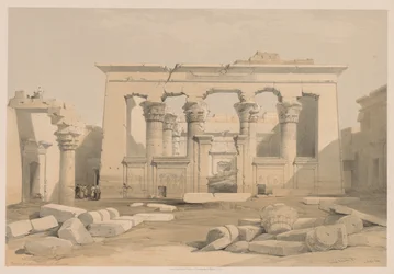 Egipto y Nubia: Volumen I - No. 28, Pórtico del Templo de Kalabshi, 1838