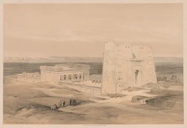 Egipto y Nubia: Volumen I - No. 34, Templo de Edfou. Antigua Apolinópolis, Alto Egipto, 1838