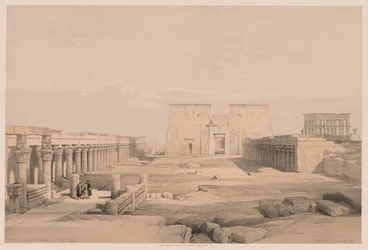 Egipto y Nubia: Volumen I - No. 42, Gran aproximación al Templo de Philae, Nubia