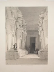 Egipto y Nubia: Volumen I - No. 9, Templo Excavado de Gyrshe, Nubia, 1838