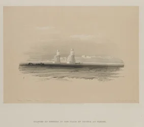 Egipto y Nubia, Volumen I: Estatuas de Memnón, Tebas, 1846