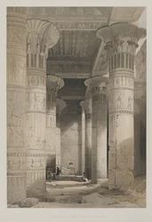 Egipto y Nubia, Volumen I: Vista Bajo el Gran Pórtico del Templo, Philae, 1846