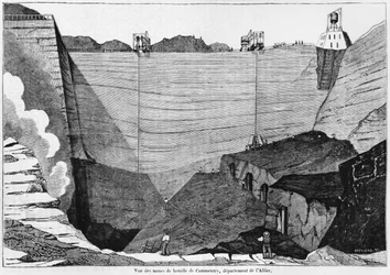 La mina de carbón en Commentry, ilustración de Le Magasin Pittoresque, 1835