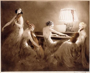 "La hora de la melodía", c.1934 (aguafuerte y punta seca en colores)