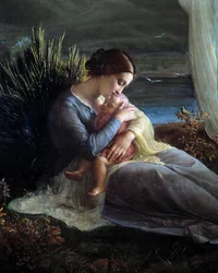 El poema del alma; El ángel y la madre (detalle)