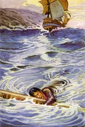 Ilustración de Secuestrado por Robert Louis Stevenson