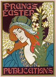 Literatura. Publicaciones de Pascua de Prang. Cartel de Luis Rhead, EE.UU., c.1895