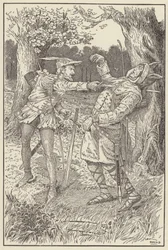 Robin atravesó el cuerpo de Sir Guy con su espada