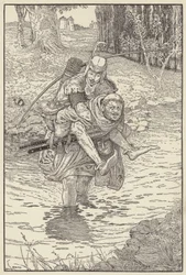 El fraile llevó a Robin en su espalda