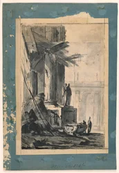 Dibujo, Fantasía de ruinas, hacia 1762