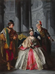 Tres Figuras Vestidas para un Baile de Máscaras, c. 1740s