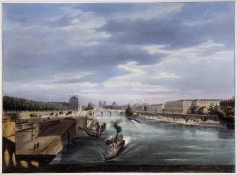 El puente Real en Paris en 1837 de Arnout