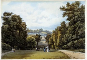 Chateau de Saint Cloud, lado del Parc. En “Paris et ses environs”