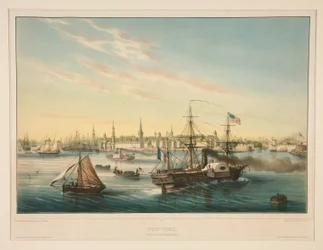 Nueva York. Llegada del transatlántico a vapor.