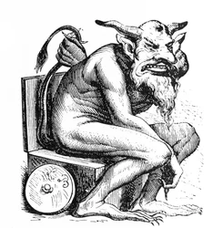Representación del Diablo Belphagor del Diccionario Infernal de Collin de Plancy. Grabado por L. Breton. París