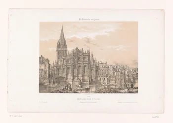 Vista del ábside de la iglesia de San Pedro en Caen
Caen (Abside de St. Pierre). Vue prise de la rue des Quoris (título en el objeto)
Francia contemporánea (título de la serie)
La France de nos jours (título de la serie en el objeto)
