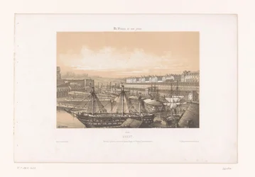 Vista del Arsenal cerca del puerto de Brest
Brest. Vue des Corderies hautes et basses, Bagne y Hôpital Clermontonnerre (título en el objeto)
Francia contemporánea (título de la serie)
La France de nos jours (título de la serie en el objeto)
